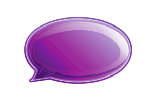 Vibrant purple speech bubble isolated on transparent background. perfect for use in social media, graphic design, and communication projects. png