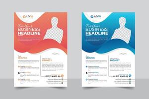 Abstract background creative and stylish gradient colorful business flyer design template, Creative colorful variation editable template design vector