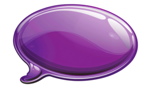 roxa lustroso discurso bolha com reflexão, isolado em transparente fundo. ideal para bater papo, projeto, e comunicação conceitos. png