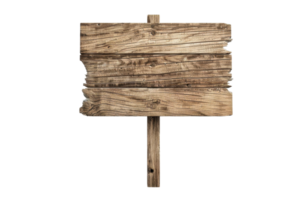 Rustic blank wooden signboard with a weathered texture, perfect for adding custom text or designs, isolated on a transparent background. png