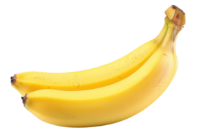 Two ripe yellow bananas isolated on a transparent background. perfect for healthy eating and nutritious snack concepts. png