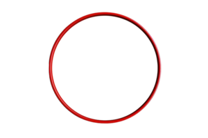 High-resolution image of a red circle ring against a transparent background, perfect for design, icon, or abstract art projects. png