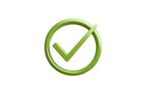 Green checkmark icon symbolizing approval, success, or completion on a transparent background. Ideal for web and graphic design projects. png