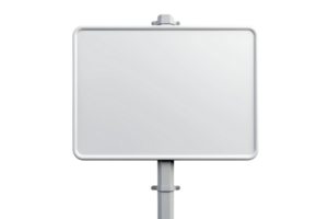 Blank white sign or billboard isolated on a transparent background. ready for custom text, advertisement, or directional information. png