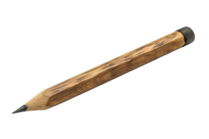 Close-up of a simple wooden pencil with a sharpened tip, isolated on a transparent background. Perfect for various educational and office purposes. png