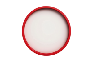 Top view of open cosmetic container with red lid. Ideal for skincare, cosmetics, and beauty-themed projects. High-resolution image. png