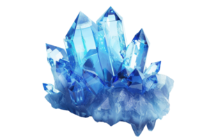 High-quality image of a stunning blue crystal formation with sharp edges, perfect for natural geology or mineral collection themes. png