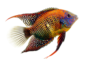 Vibrant tropical fish displaying stunning colors and intricate patterns isolated on a transparent background. ideal for aquatic themed designs. png