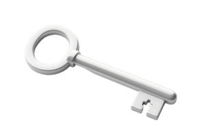 High-resolution image of a vintage silver key isolated on a transparent background. Perfect for concepts of security, access, and unlocking potential. png