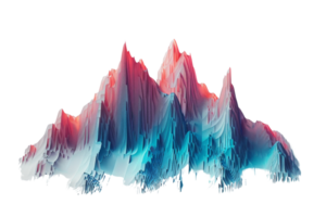 Vibrant abstract 3D mountain peaks with gradient colors, representing a modern and dynamic aesthetic. Ideal for digital art and design projects. png