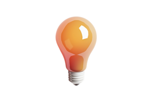 An illustration of a glowing light bulb representing a bright idea, innovation, and creativity. Perfect for creative concepts and innovation themes. png