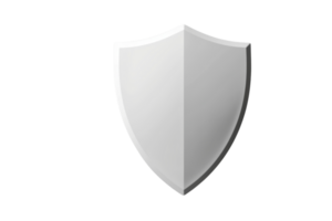 Minimalist white shield icon on transparent background, symbolizing protection, security, and defense. Clean graphic design. png