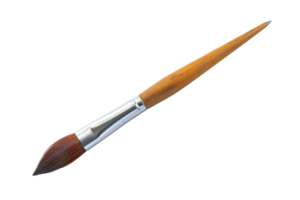 Professional paintbrush on transparent background. close-up of an artist's tool with wooden handle and bristles, ideal for painting and drawing projects. png
