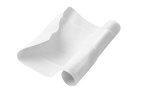 High-resolution image of a crumpled sheet of white paper, isolated on a transparent background. Perfect for design projects and presentations. png