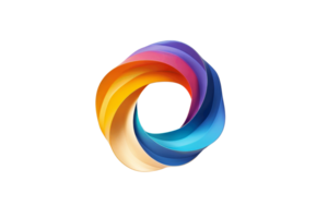 Colorful abstract circular shape with gradient tones. Perfect for logo design, background, brand representation, and creative projects. png