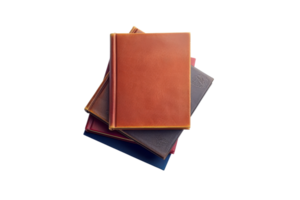 Stack of colorful hardcover books. Ideal for educational, literary, and library themes. High-resolution image for various uses. png