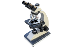 High-quality image of a modern microscope isolated on a transparent background. ideal for scientific, educational, and research purposes. png