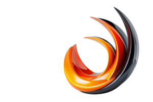 Modern, abstract logo design in dynamic orange, red, and black colors. Ideal for branding, business, or technology-focused projects. png