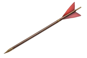 alta qualidade imagem do uma vintage seta com vermelho penas em uma transparente fundo. perfeito para tiro com arco, histórico temas, e decoração. png