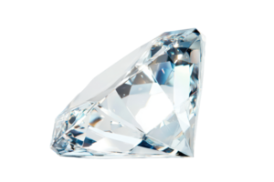 Close-up of a dazzling diamond isolated on a transparent background. showcasing its exquisite clarity and cut. png