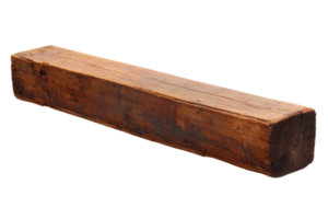 Isolated image of a wooden beam, showcasing rustic texture and natural imperfections. Ideal for construction, woodworking, or architectural design concepts. png
