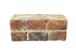 High-resolution image of a vintage weathered red brick. Perfect for construction, architecture, and texture projects. png