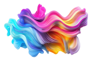 Vibrant abstract color waves artwork depicting fluid dynamic shapes in multiple hues of blue, pink, and orange. Modern digital art background. png