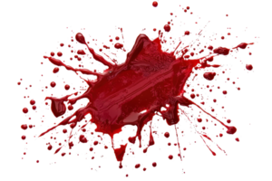 Abstract red paint splash isolated on transparent background. High-resolution image ideal for artistic, creative, and design projects. png