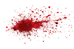 Abstract red paint splatter on a transparent background. perfect for creative design, artistic backgrounds, and dynamic compositions. png