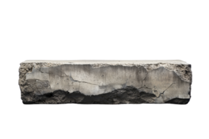 Close-up of an isolated broken concrete edge with cracks and coarse texture, ideal for construction and architectural visual projects. png