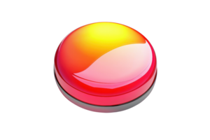 Glossy red and yellow button with a sleek design, isolated on a transparent background. perfect for website or user interface design. png