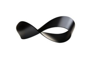 Sleek black infinity loop isolated on transparent background. symbolizing limitless possibilities or continuity in minimalist design. png