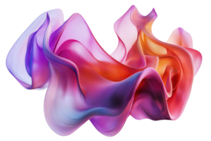 Abstract colorful wave with vibrant hues, blending smoothly to create a dynamic flowing shape. Ideal for modern art and digital design concepts. png