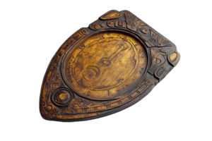 Vintage wooden Ouija board planchette with intricate carvings on a transparent background. Perfect for spiritual and mystical themes. png