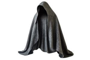 A mysterious figure draped in a dark cloak, conveying an eerie and mystical atmosphere. Perfect for fantasy or horror-themed projects. png