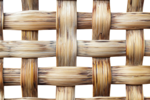 Close-up of intricate woven texture showcasing natural fibers interlaced in a detailed pattern, highlighting the craftsmanship of traditional weaving. png