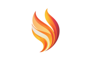 beschwingt abstrakt Flamme Symbol mit Orange und Gelb Farbtöne, perfekt zum Logos, Grafik, und Design Elemente. modern und Blickfang Design. png
