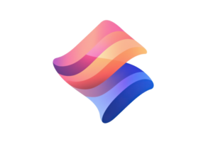 Vibrant, colorful abstract logo design with gradient hues and dynamic curves, perfect for branding and creative projects. png