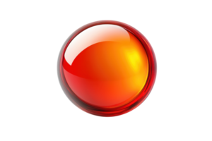 Shiny red and orange sphere isolated on transparent background. giving a glossy and transparent appearance. Perfect for design and creative projects. png