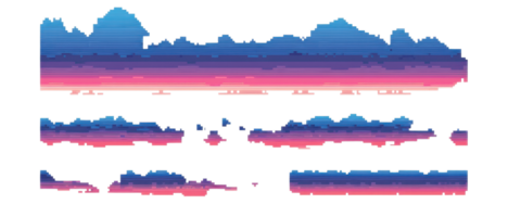 Stunning gradient sky with abstract cloud formations in pink, blue, and purple tones, perfect for background or design use. png