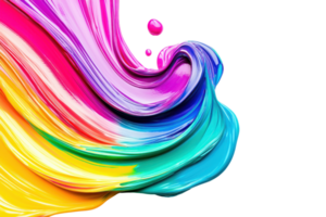 Vibrant abstract painting with swirling colors of the rainbow in a stunning display of artistic creativity and dynamic movement. png