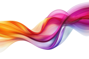 Vibrant abstract wave with bright colors blending smoothly together creating a stunning visual effect on a transparent background. png