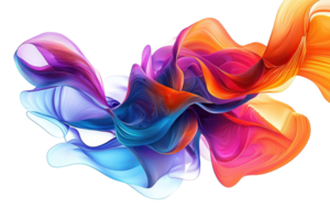 Vibrant abstract wave of colorful fluid shapes blending seamlessly, perfect for design, digital art, or background aesthetics. png
