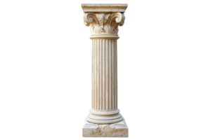 A detailed stone Ionic column with intricate carvings, showcasing classical architecture, suitable for design and educational purposes. png