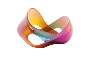Colorful abstract 3D rendering with smooth curves and gradients, perfect for modern and creative design backgrounds. png