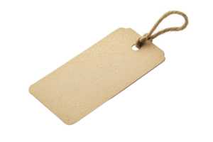 Blank brown paper tag with a string, perfect for labeling, gifting, or adding a personalized touch to products and packages. png