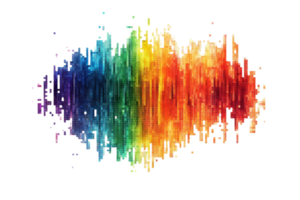 Colorful abstract digital art creating a stunning rainbow gradient effect with vibrant hues and dynamic visual textures. png