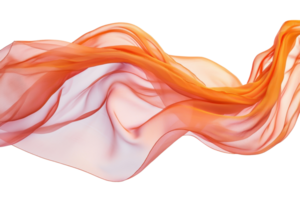 Elegant orange and white flowing fabric, abstract and delicate, perfect for backgrounds or design projects, conveying a sense of movement and grace. png
