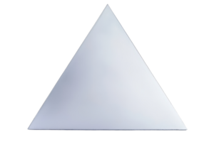 Minimalistic white triangular shape isolated on transparent background. ideal for abstract, geometric, and modern design concepts. png