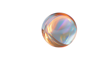 Abstract luminous sphere with iridescent colors on transparent background. perfect for modern designs and background graphics. png